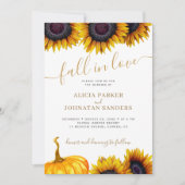 QR code Herfst in Liefde zonnebloem bruiloft detai Kaart (Voorkant)