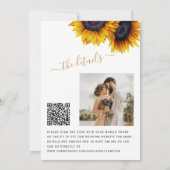 QR code Herfst in Liefde zonnebloem bruiloft detai Kaart (Achterkant)