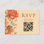 QR Code Herfst Verbrand Sinaasappel Bloemen Bruilo Informatiekaartje (Voorkant)