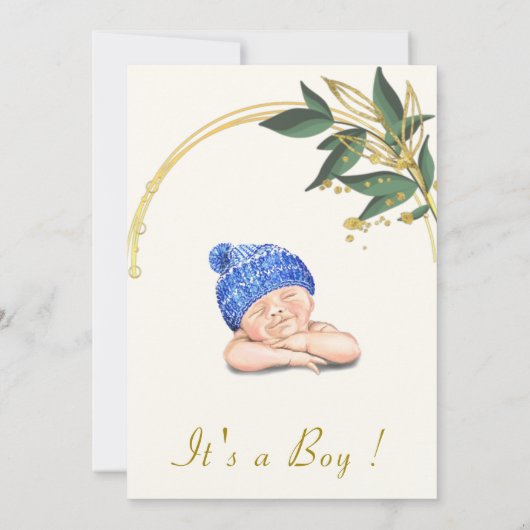 QR-code Het is een Baby shower-uitnodiging voor he (Achterkant)