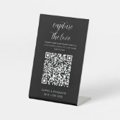 QR-code Het liefdeszwarte voetteken vastleggen Reclamebord Met Voetstuk (Voorkant)