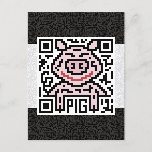 QR-code het varken Briefkaart (Voorkant)