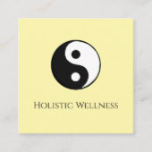 QR-code Holistic Healer Simple Yin Yang Symbool Vierkante Visitekaartje (Voorkant)