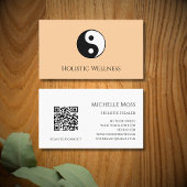 QR-code Holistische Healer Wellness Yin Yang Peach Visitekaartje