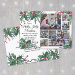 QR-code Holly Jolly kerstgroen 5 Foto Feestdagenkaart<br><div class="desc">Heb een heilige kerst, het is de beste tijd van het jaar! Dit jaar vieren we de vrolijke wonderen van de moderne technologie met een leuke interactieve QR code foto collage vakantiekaart. Deel 5 van uw favoriete afbeeldingen evenals een online videobericht, lied, fotoalbum, of andere website. Alle tekst op deze...</div>