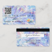 QR Code Holografen Moderne Credit Kaart Stijl Visitekaartje (Voorkant / Achterkant)