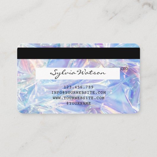 QR Code Holografen Moderne Credit Kaart Stijl Visitekaartje (Achterkant)