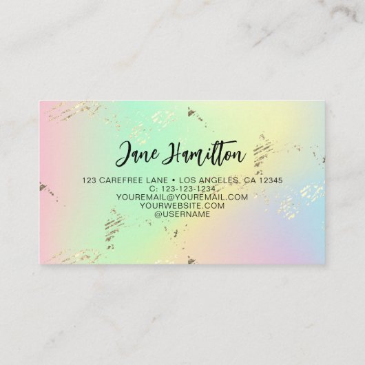 QR Code Holografisch Abstract Visitekaartje (Achterkant)