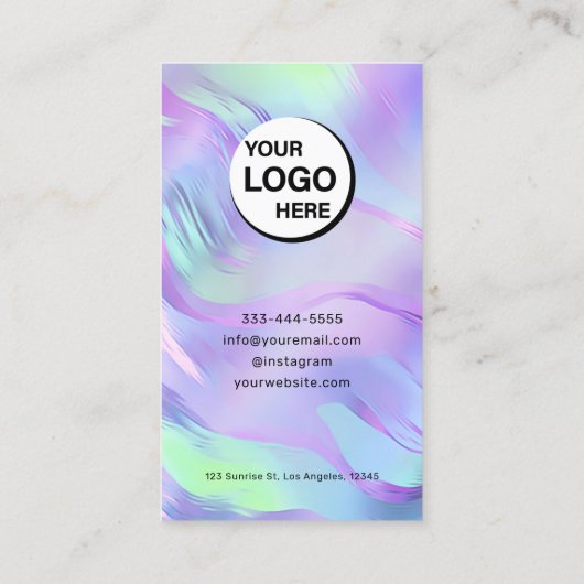 QR-code holografisch monogram Visitekaartje (Achterkant)