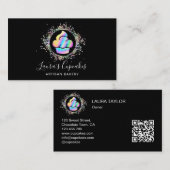 QR Code Holografische Cupcake Bakkerij Chef Cake Visitekaartje (Voorkant / Achterkant)