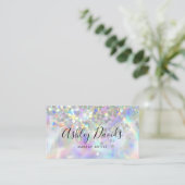 QR Code Holografische Glitter Make-up Artiest Luxe Visitekaartje (Staand voorkant)