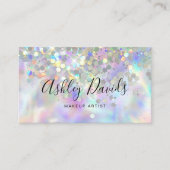 QR Code Holografische Glitter Make-up Artiest Luxe Visitekaartje (Voorkant)