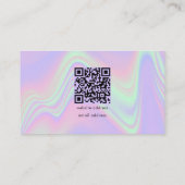 QR Code Holografische Opal Moderne Zaken Logo Visitekaartje (Achterkant)