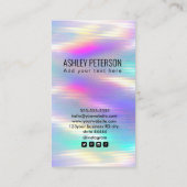 QR-code holografische regenboog | Sociale media Visitekaartje (Achterkant)