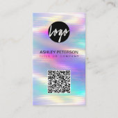 QR-code holografische regenboog | Sociale media Visitekaartje (Voorkant)