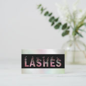 Qr code holografische vlinders wimpers typografie visitekaartje (Staand voorkant)