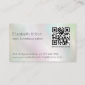 Qr code holografische vlinders wimpers typografie visitekaartje (Achterkant)