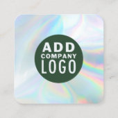 QR Code Holographic Company Logo Vierkante Visitekaartje (Achterkant)