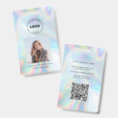 QR Code Holographic Foto ID Company Logo Employee Badge (Voor- en achterkant)