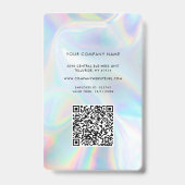 QR Code Holographic Foto ID Company Logo Employee Badge (Achterkant)