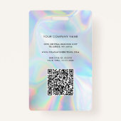 QR Code Holographic Foto ID Company Logo Employee Badge (Achterkant)