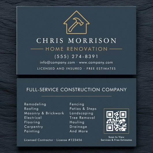 QR Code Home Renovation Repair Visitekaartje