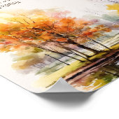 QR Code Honeymoon Fund Fall Lake Country Wedding Poster (Hoek)