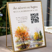 QR Code Honeymoon Fund Fall Lake Country Wedding Poster