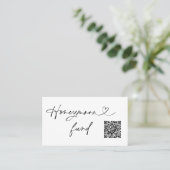 QR Code Honeymoon Request Wedding Enclosure Card Visitekaartje (Staand voorkant)