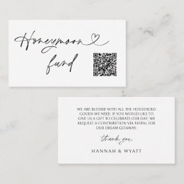 QR Code Honeymoon Request Wedding Enclosure Card Visitekaartje