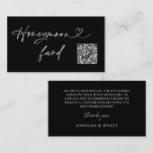 QR Code Honeymoon Request Wedding Enclosure Card Visitekaartje (Voorkant / Achterkant)
