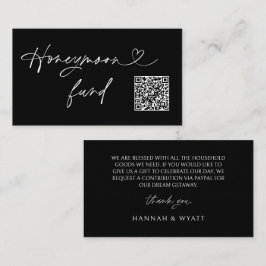 QR Code Honeymoon Request Wedding Enclosure Card Visitekaartje