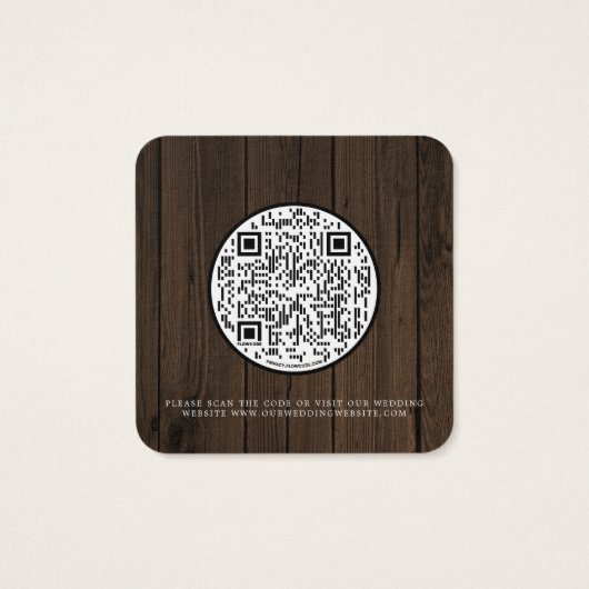 QR Code Hood Licht Binduitnodiging Vierkante Visitekaartjes (Achterkant)