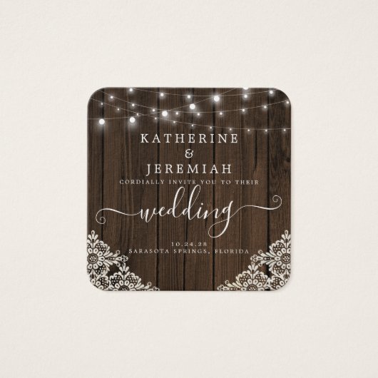 QR Code Hood Licht Binduitnodiging Vierkante Visitekaartjes (Voorkant)