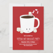 QR-code Hot Chocolade Virtual Kerstparty Kaart (Voorkant)
