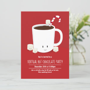 QR-code Hot Chocolade Virtual Kerstparty Kaart