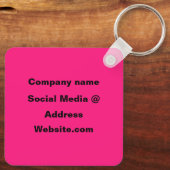 QR-code Hot Pink Elegant Business Sleutelhanger (Achterkant)