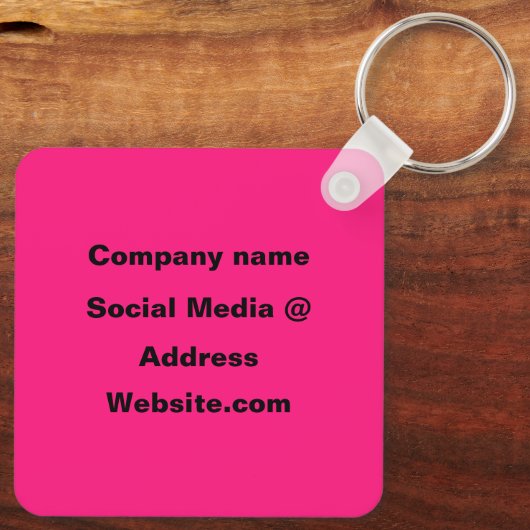 QR-code Hot Pink Elegant Business Sleutelhanger (Achterkant)