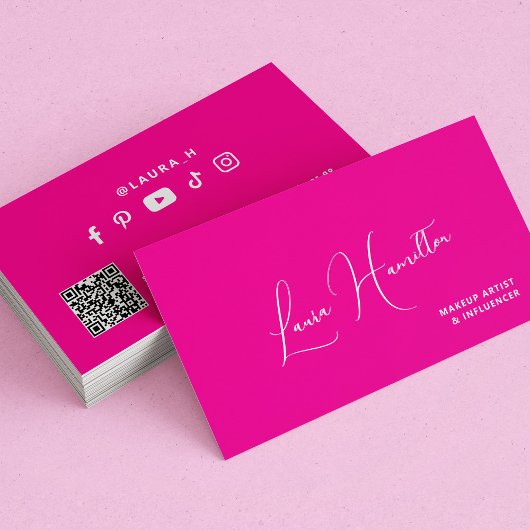 QR-code hotroze moderne schoonheid influencer Visitekaartje