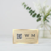 QR Code Hout Graan | Goudgrens Visitekaartje (Staand voorkant)