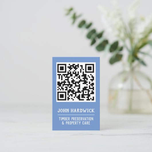 QR-code houtbehoud en verzorging van eigendommen Visitekaartje (Staand voorkant)