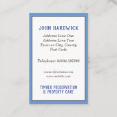 QR-code houtbehoud en verzorging van eigendommen Visitekaartje (Achterkant)