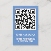 QR-code houtbehoud en verzorging van eigendommen Visitekaartje (Voorkant)