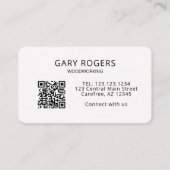 QR-code Houtbewerking Beroepskaart Visitekaartje (Achterkant)