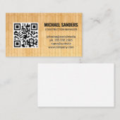 QR-code | Houten Paneelpatroon Visitekaartje (Voorkant / Achterkant)