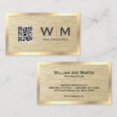 QR-code houtnerf | Gouden rand Visitekaartje (Voorkant / Achterkant)