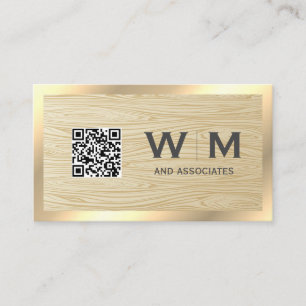 QR-code houtnerf Gouden rand Visitekaartje