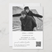 Qr Code Huwelijk Bewaar de Datum Foto Kaart (Achterkant)