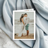 QR Code Huwelijk Handgeschreven Dank u 3 Foto's Bedankkaart