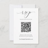QR-code Huwelijk Modern Luxe Elegante Script RSVP Kaartje (Voorkant)